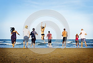 Summer Togetherness Friendship Beach Vacation Concept