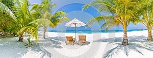 Summer travel destination background panorama. Tropical beach scene