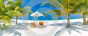 Summer travel destination background panorama. Tropical beach scene