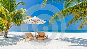 Summer travel destination background panorama. Tropical beach scene