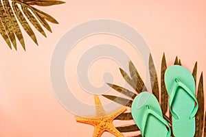 Summer travel holiday vacation background flat lay.