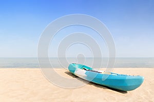 Summer, Travel, Vacation and Holiday concept - Kayak boat on a