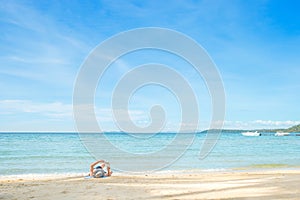 Summer, Travel, Vacation and Holiday concept - Man resting on be