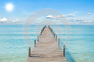 Summer, Travel, Vacation and Holiday concept - Wooden pier in Ph