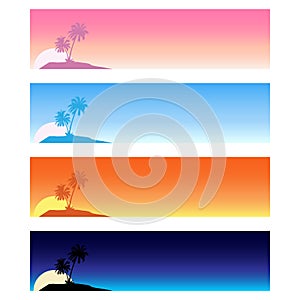 Summer tropical banners