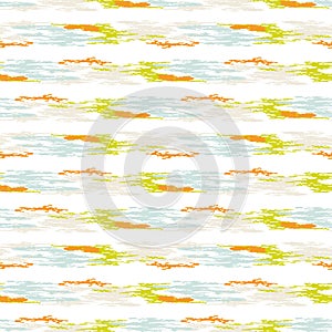 Summer tropical broken stripe seamless pattern. Bright retro geo line for digital scrapbook paper and repeat kid design