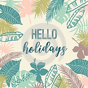 Summer tropical design. Vector template.