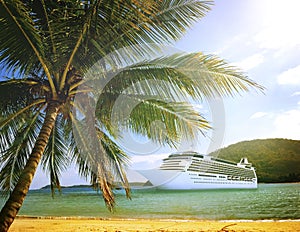 Summer Tropical Island Beach Cruise Ship Concept