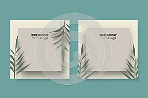 Summer Tropical Leaves Banner Post Design