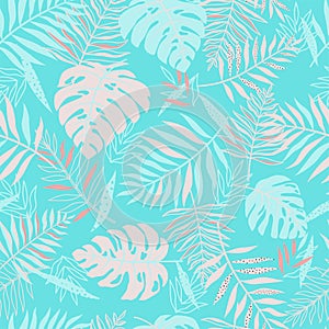 Summer tropical seamless pattern. Floral background