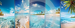 Summer Tropical Vertical Banners Set