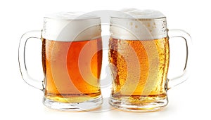 Summer two beer on a white background