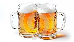 Summer two beer on a white background