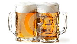 Summer two beer on a white background