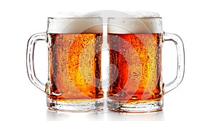 Summer two beer on a white background