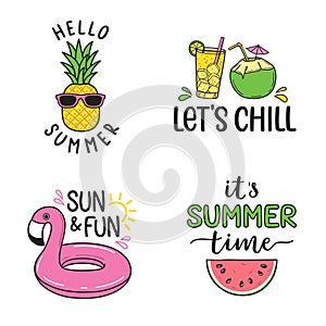 Summer typography and elements