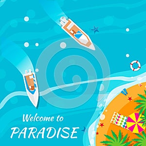 Summer vacation background. Welcome to paradise