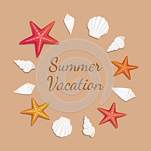 Summer vacation banner with the beach.