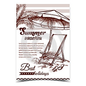 Summer Vacation Beach Advertise Banner Vector
