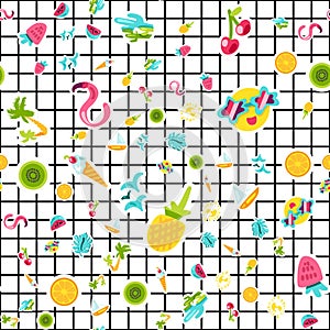Summer vacation color seamless vector pattern