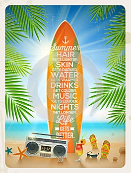 Summer vacation design with quote