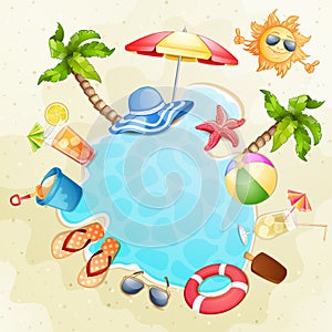 Summer vacation illustration.
