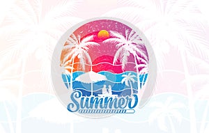 Summer vacation loading graphic vector t shirt design