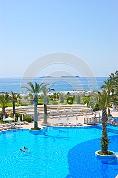 Summer vacation on Mediterranean Sea resort