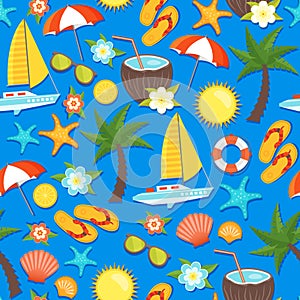 Summer Vacation Seamless Pattern