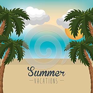 Summer vacation seascape scene