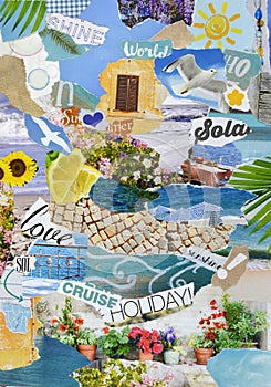 Summer vacation season Atmosphere mood board collage