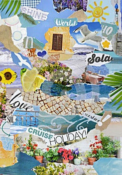 Summer vacation season Atmosphere mood board collage photo