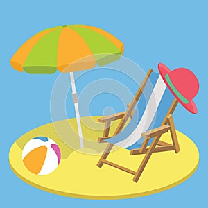 Summer vacation time flat background concept