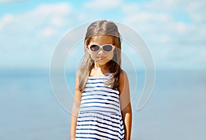Summer vacation travel portrait little girl