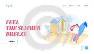 Summer Vacation, Traveling Woman Holidays in Exotic Country Landing Page Template