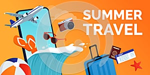 Summer vacations and online travel booking app