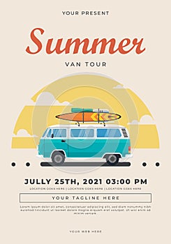 summer van tour. minimalist poster design