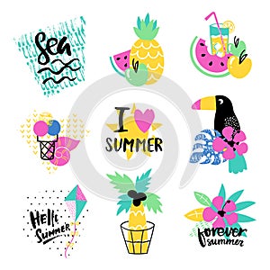 Summer vector elements collection