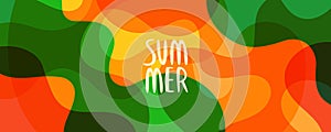 Summer Vibes. Summertime theme abstract background with bright colored flowing waves. photo
