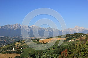 Summer view of the Apennines in Abruzzo