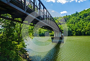 Summer View of an Appalachian Trail Footbridge over the James River