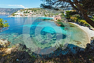 Summer view of Assos village (Greece, Kefalonia).