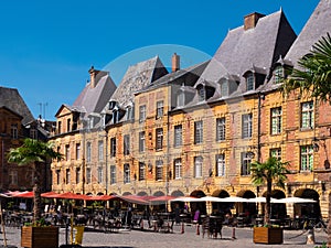 Summer view of central square place Ducale in French town of Charleville-Mezieres