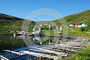 Summer view of fishing village Akkarfjord