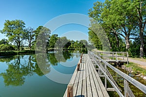 Summer view of the Gota canal in Sweden photo