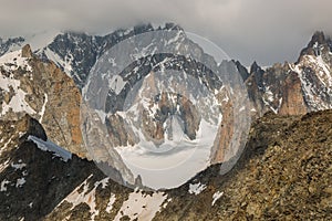 Summer view of Monte Bianco in the summer season