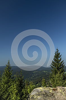 Summer view near Stepanka lookout tower in Jizerske mountains