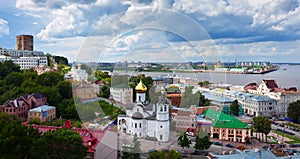 Summer view of old district of Nizhny Novgorod