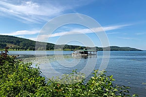 Summer view on Otsego Lake from Lake Front Park in Cooperstown NY