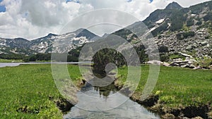 Summer view of Pirin Mountain around Muratovo lake, Bulgaria